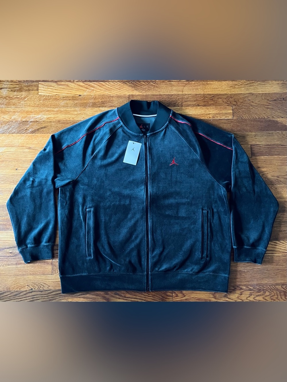 Nike Jordan Brooklyn Velour Track Jacket Black Men’s Size XXL HV1870-010